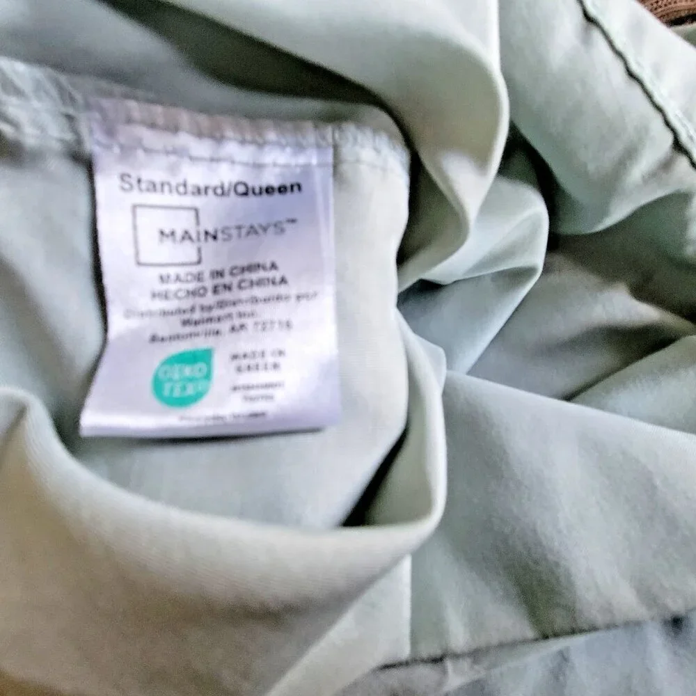 Mainstays Pillow Case Set Of 2 Standard Queen Size Mint Green